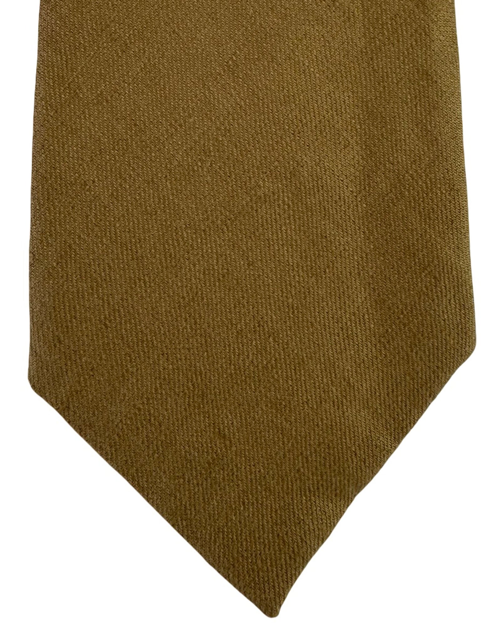 Ermenegildo Zegna Tie Camel Brown Textured Solid