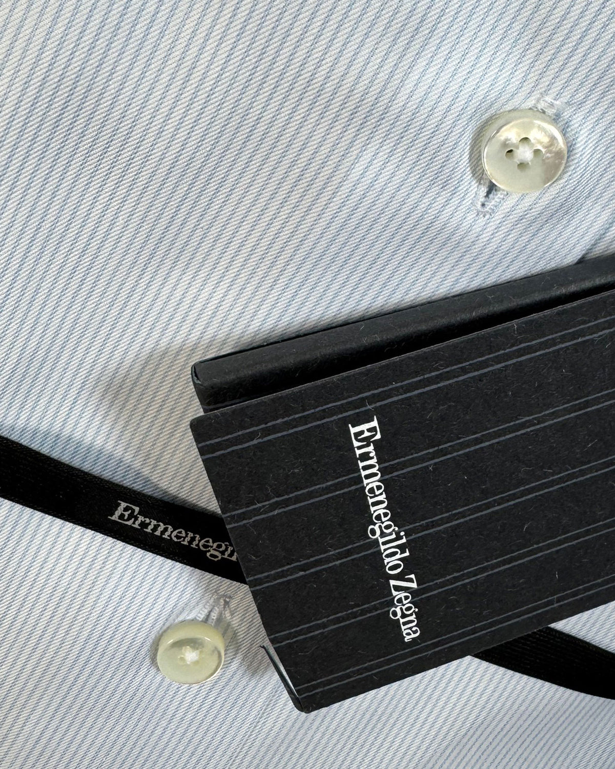 Zegna Dress Shirt White Blue
