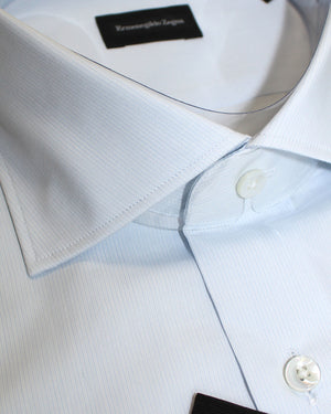 Ermenegildo Zegna Dress Shirt Light Blue Stripes Design 40 - 15 3/4