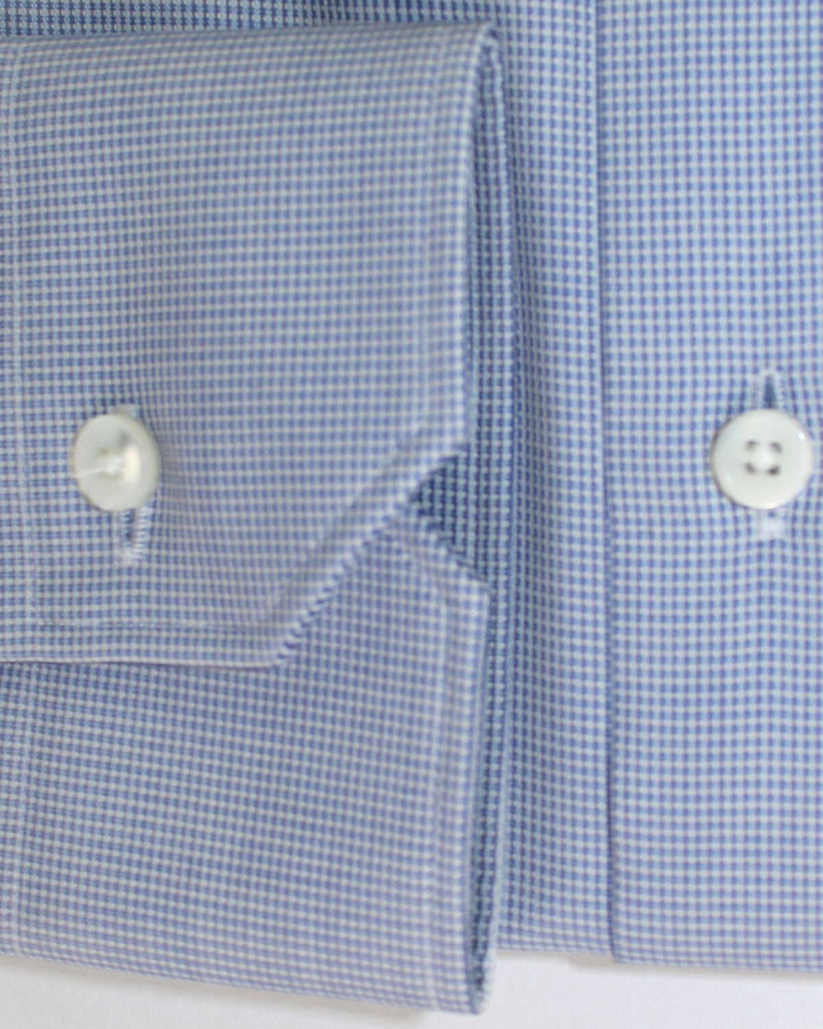 Ermenegildo Zegna Dress Shirt White Royal Blue Pattern 42 - 16 1/2