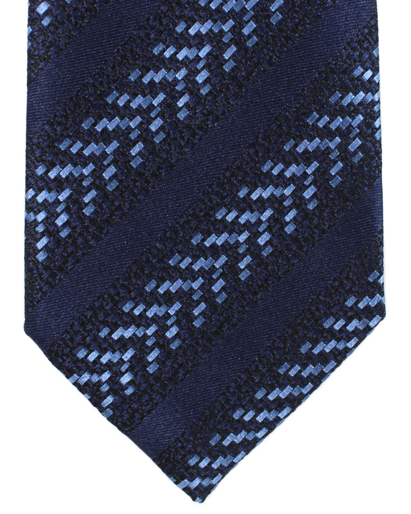 Ermenegildo Zegna Tie Dark Blue Stripes Narrow Cut