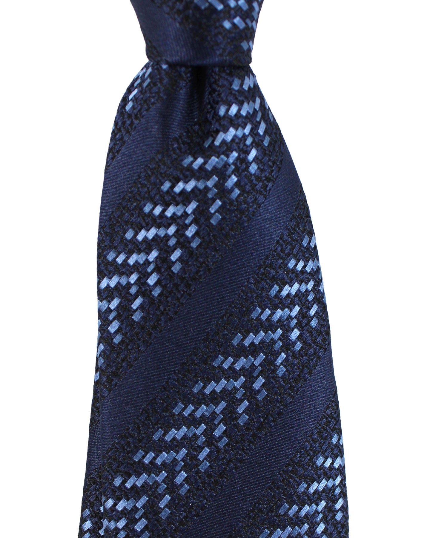 Ermenegildo Zegna Tie Dark Blue Stripes Narrow Cut
