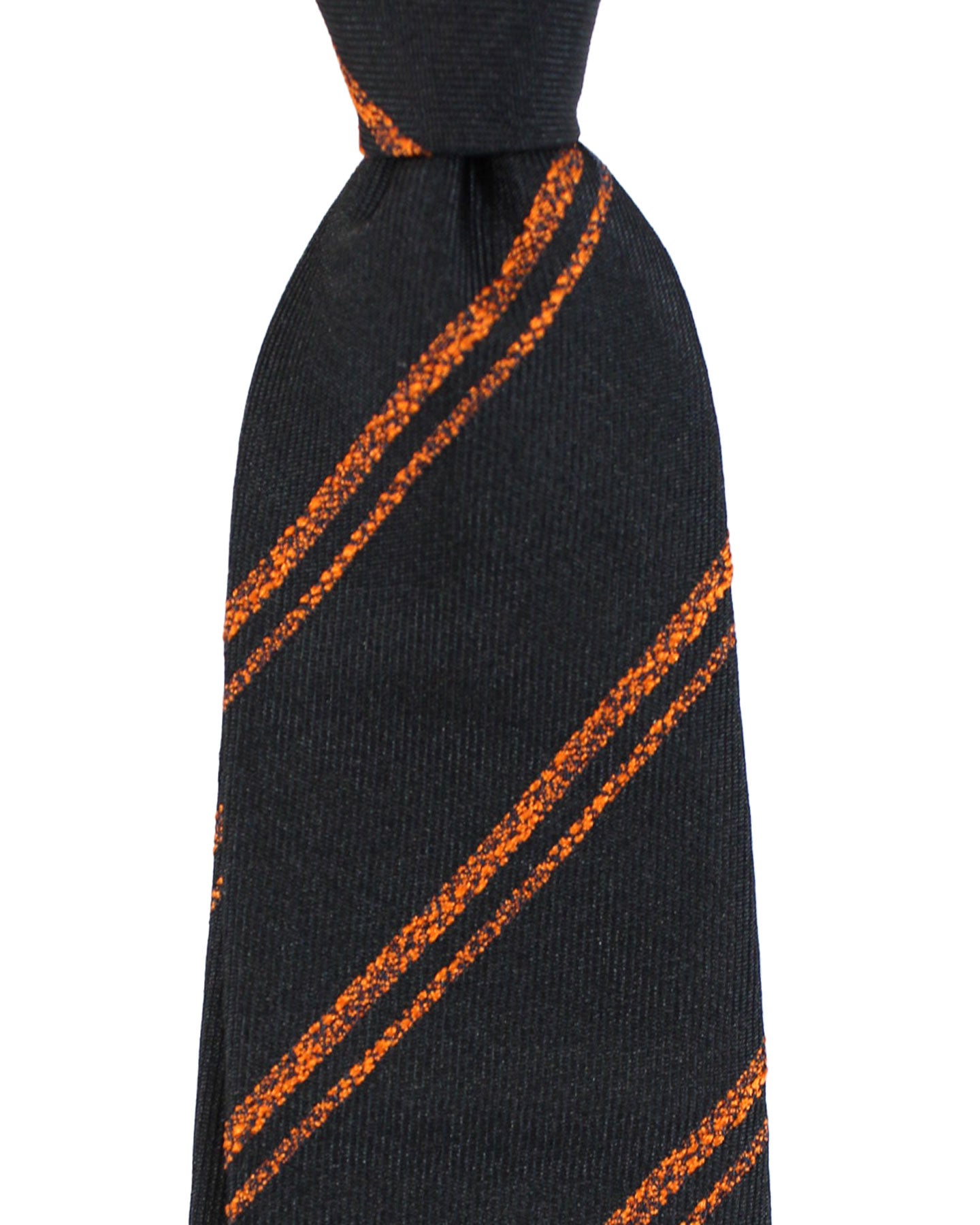Ermenegildo Zegna Tie Black Brown Stripes Skinny Cut