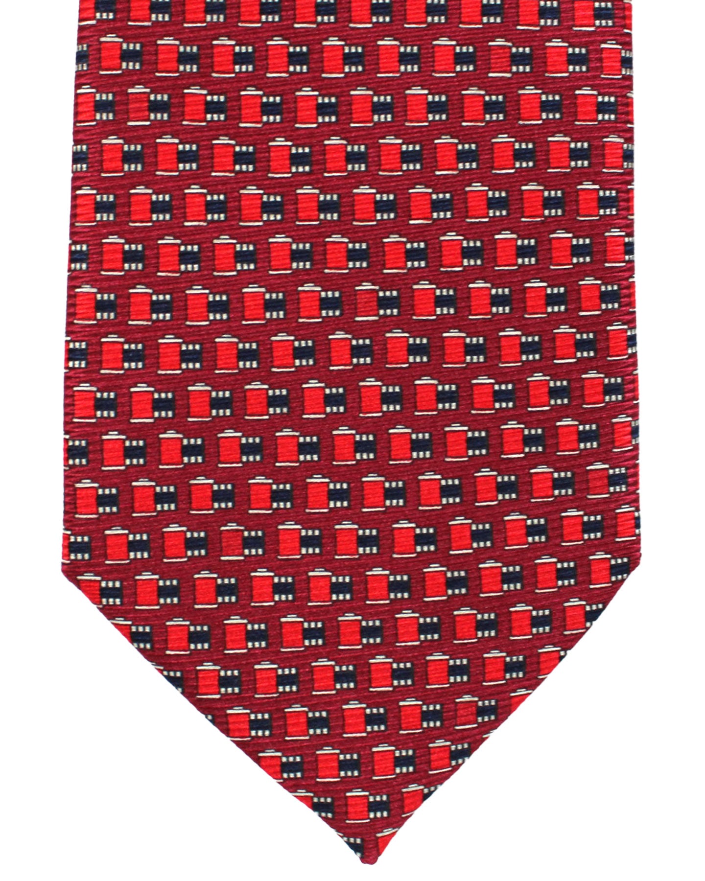 Ermenegildo Zegna Silk Tie Maroon Red Film Roll - Hand Made in Italy