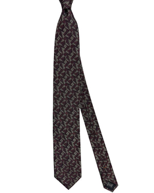 Ermenegildo Zegna Silk tie Brown Triangles Geometrically  SALE