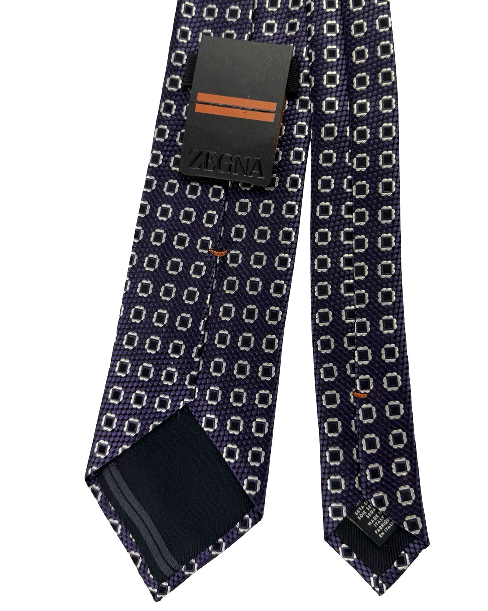 Ermenegildo Zegna Silk Tie Purple Black Silver