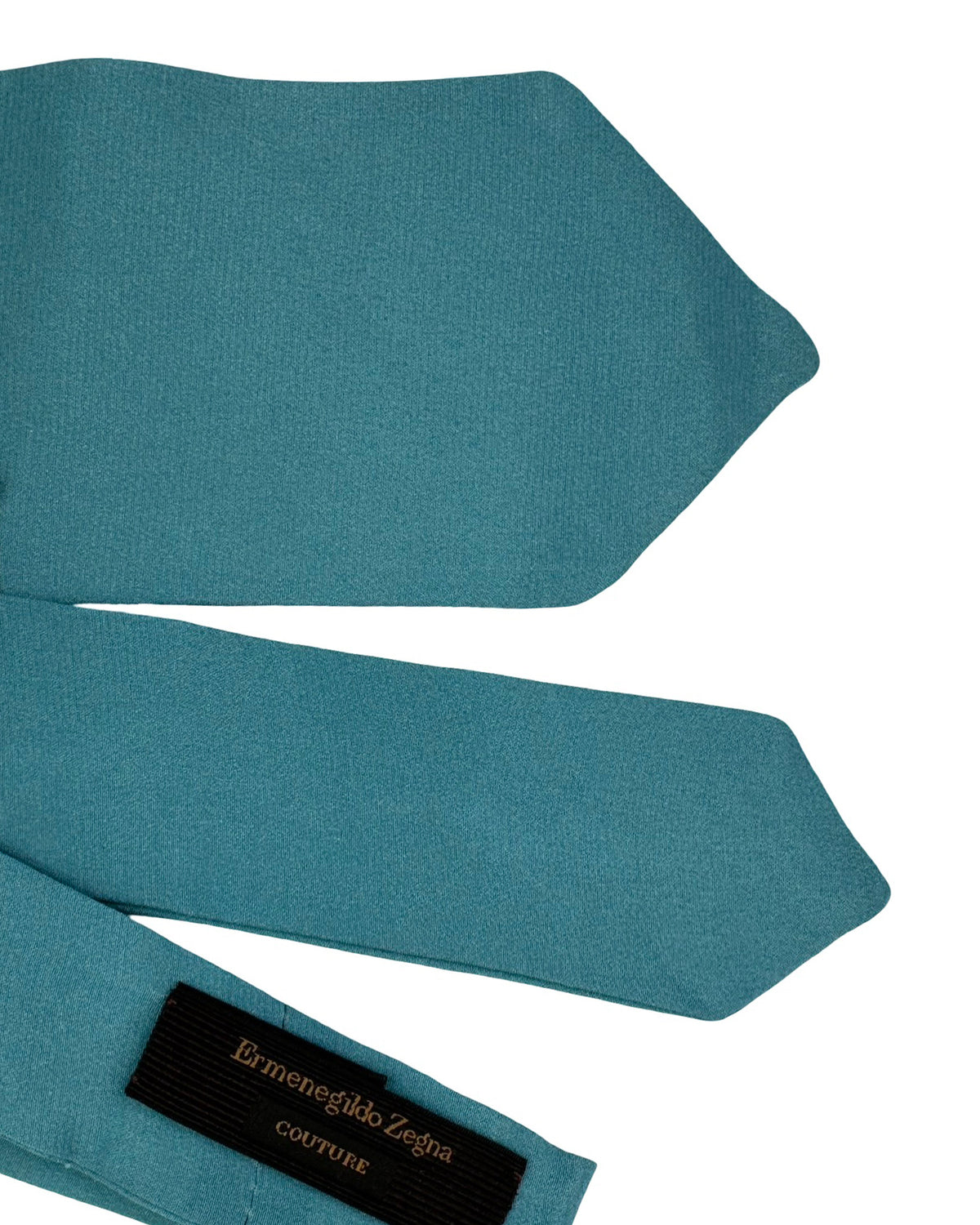Ermenegildo Zegna Tie Petrol Blue Solid - XXX Couture - 2 Sided