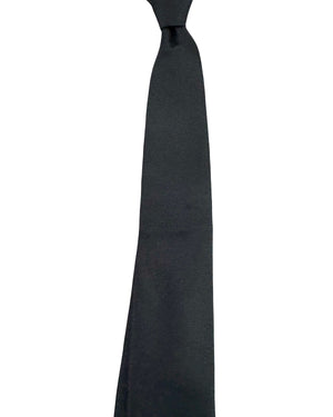 Z Zegna Tie Solid Black Grosgrain - Narrow Cut