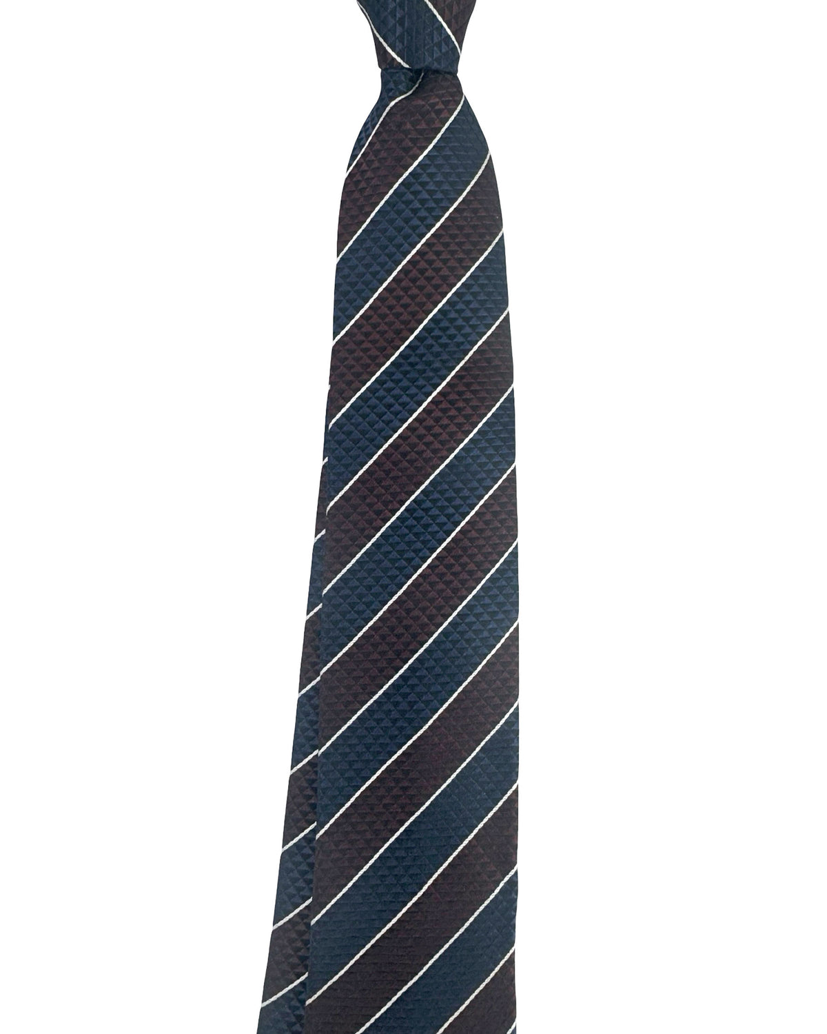 Zegna Tie Navy Brown Stripes