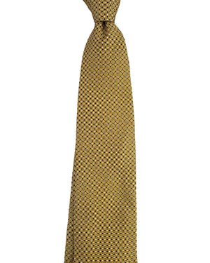 Zegna Silk Tie Mustard Geometric Design