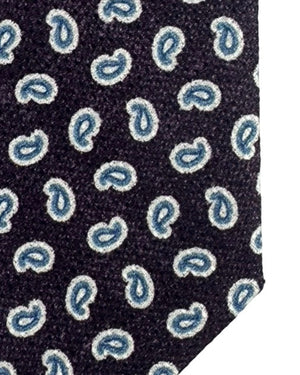 Zegna Silk Tie Dark Brown Paisley - Narrow Cut