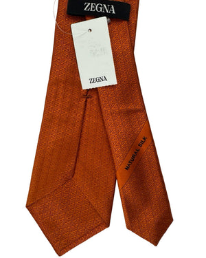 Ermenegildo Zegna Tie Rust Orange Z-Logo