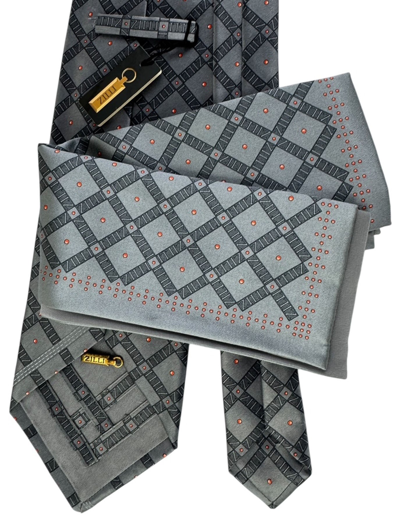Zilli Silk Tie & Matching Pocket Square Set 