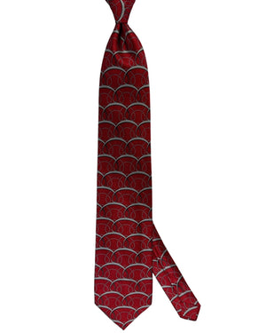 Zilli silk Tie Red Gray Swirly Pattern FINAL SALE
