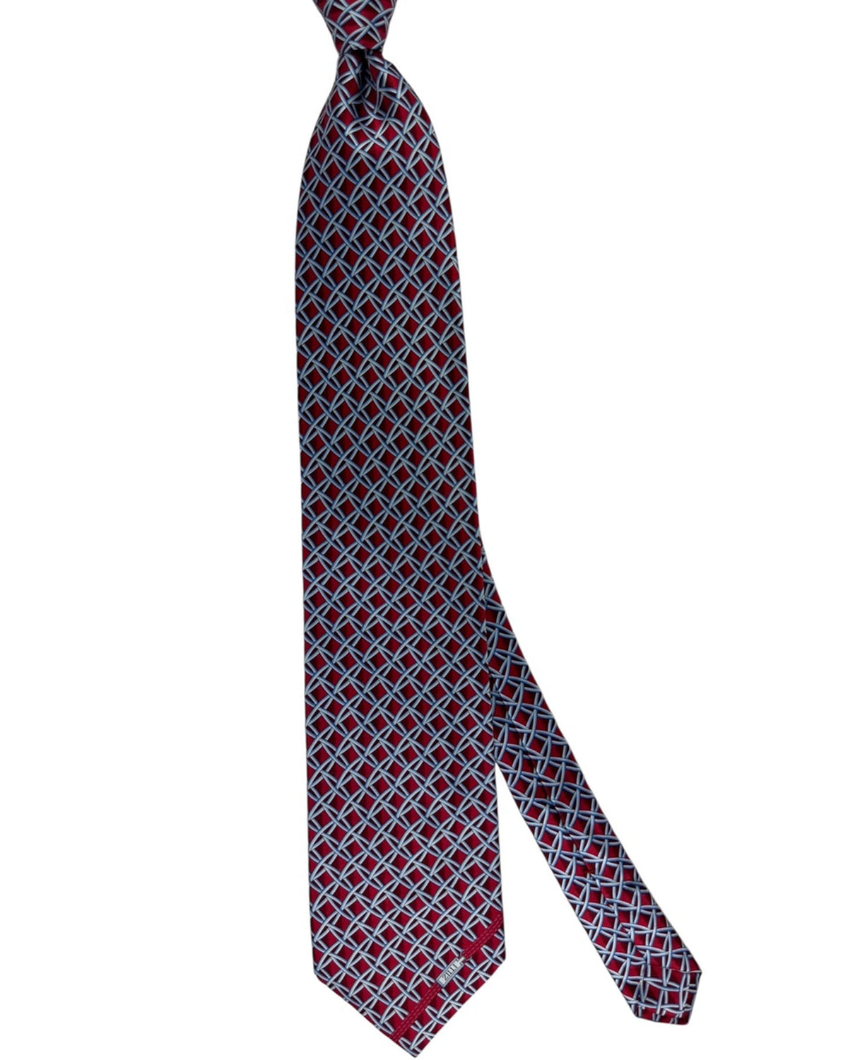Zilli Silk Tie Red Bordeaux Gray Silver Blue FINAL SALE
