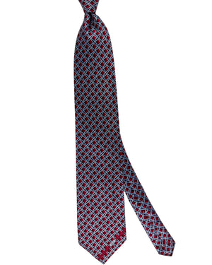 Zilli Silk Tie Red Bordeaux Gray Silver Blue FINAL SALE