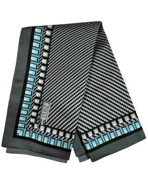 Zilli Silk Pocket Square Gray Micro Pattern Design
