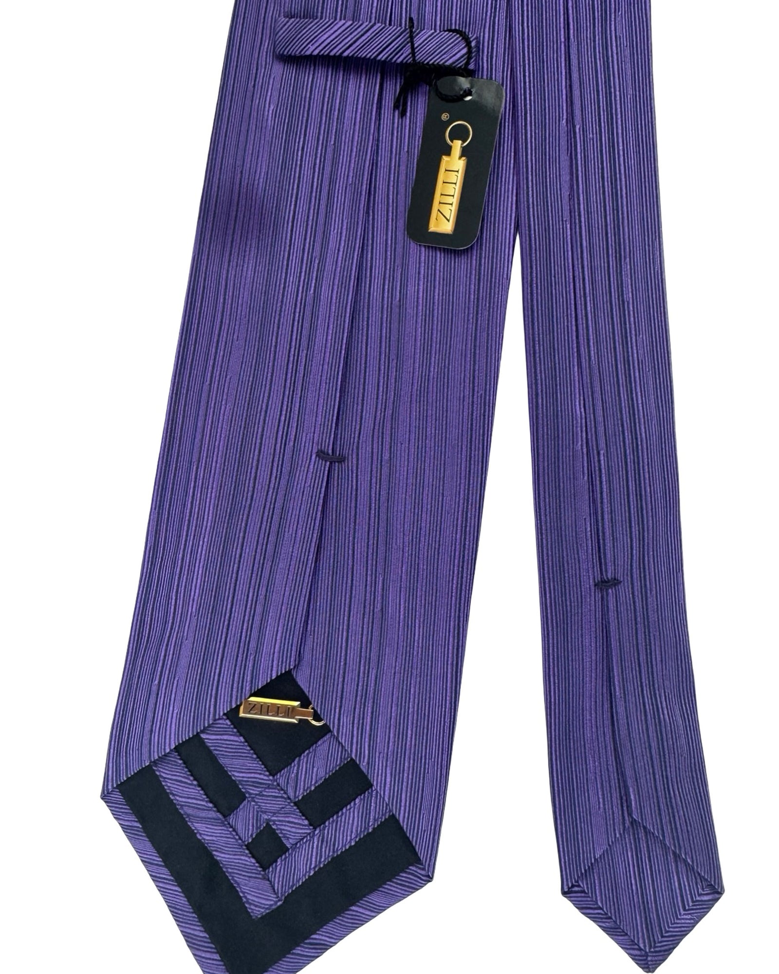 Zilli Extra Long Tie Purple 