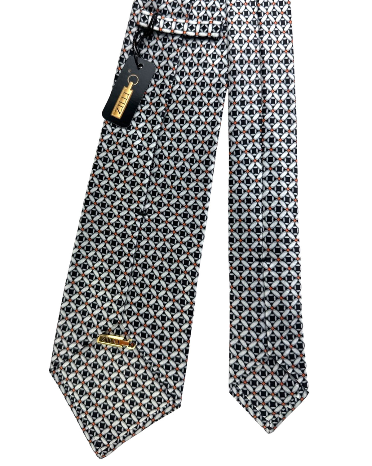 Zilli Silk Tie Gray Black Orange SALE