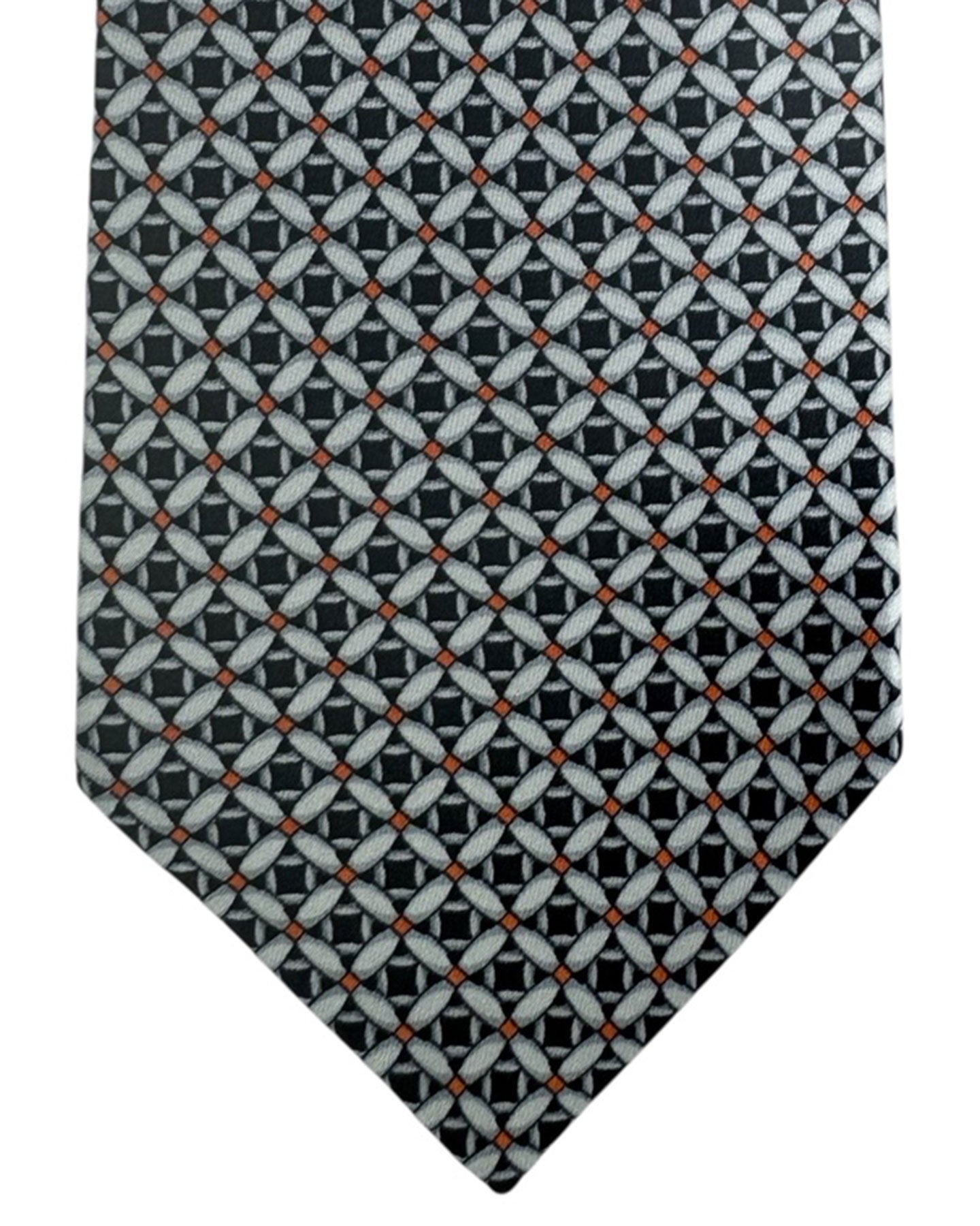 Zilli Silk Tie Gray Black Orange SALE