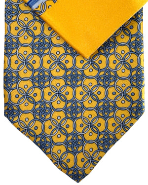 Zilli Tie & Matching Pocket Square Set Orange Gray