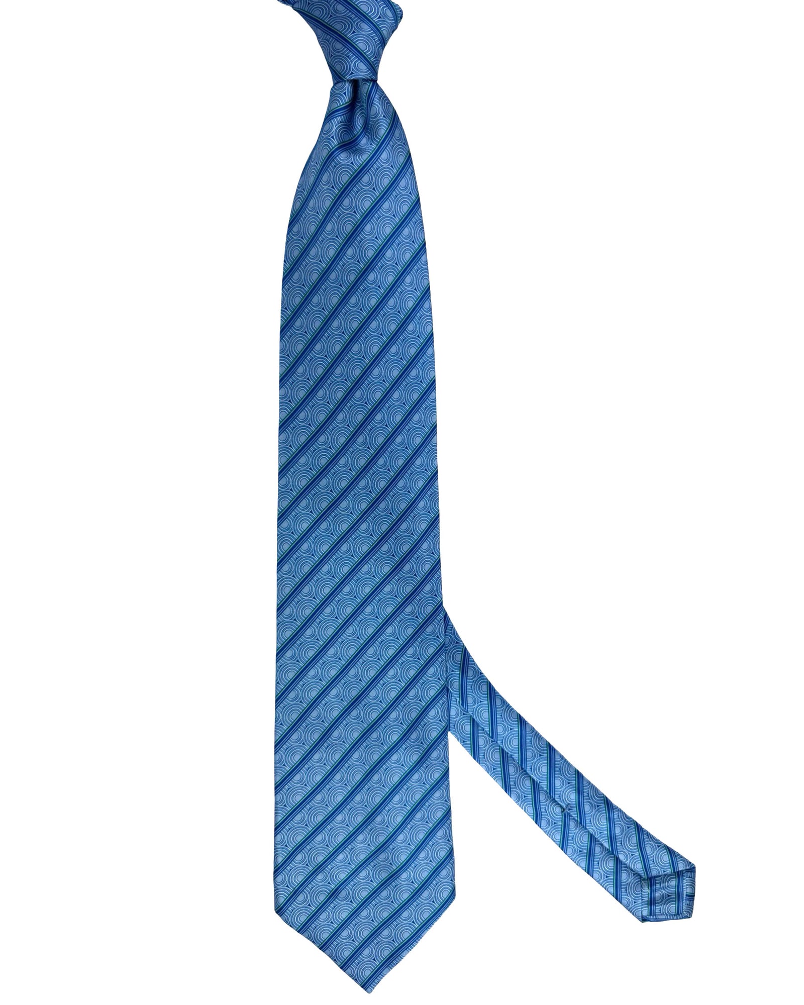 Zilli Tie Blue Green Royal Blue Patterned Stripes