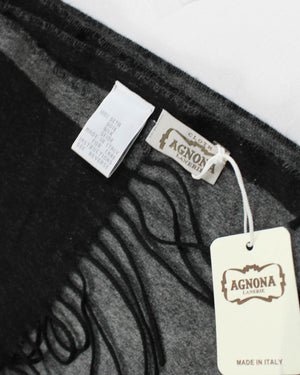 Agnona Gray Black Scarf