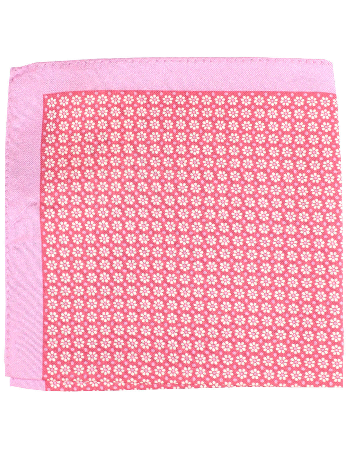 Luigi Borrelli Silk Pocket Square Pink Floral