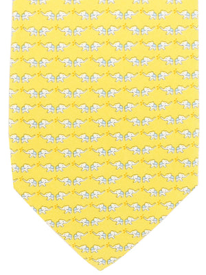 Salvatore Ferragamo Silk Tie Yellow Elephant