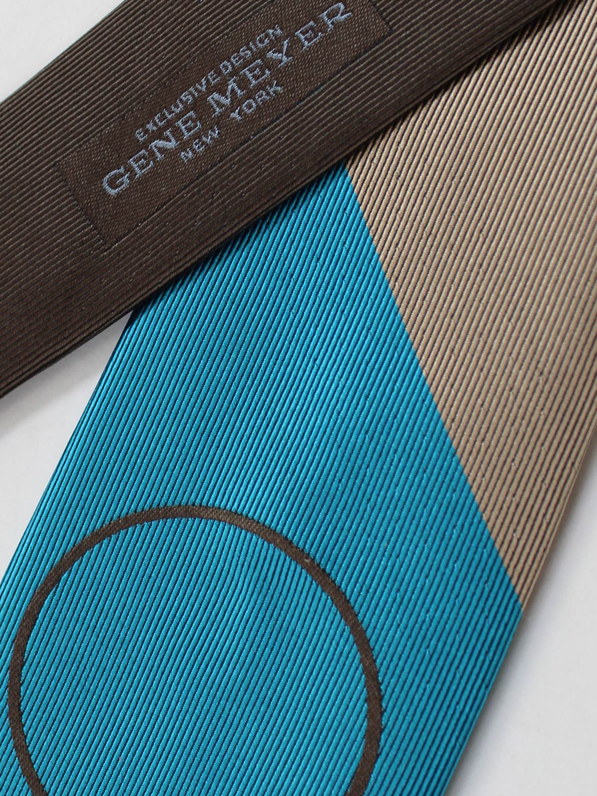 Gene Meyer Tie Large Brown Dot Circle Design