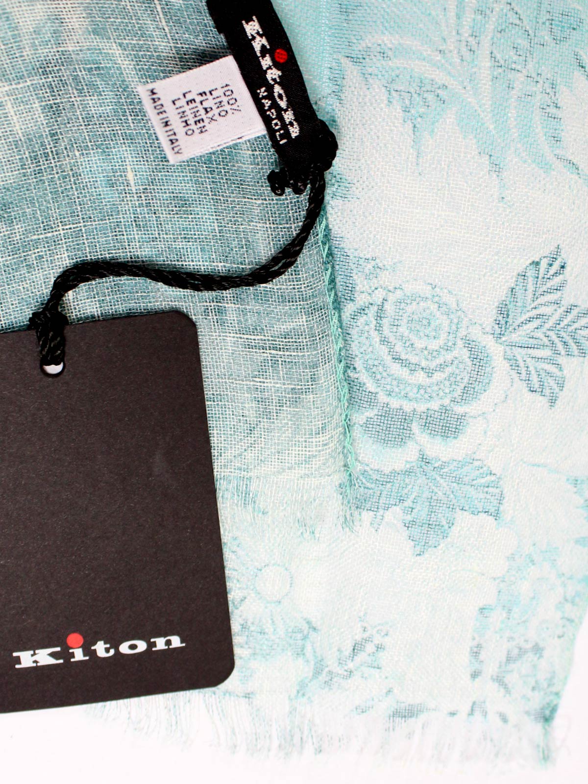 Kiton Scarf Aqua Turquoise 