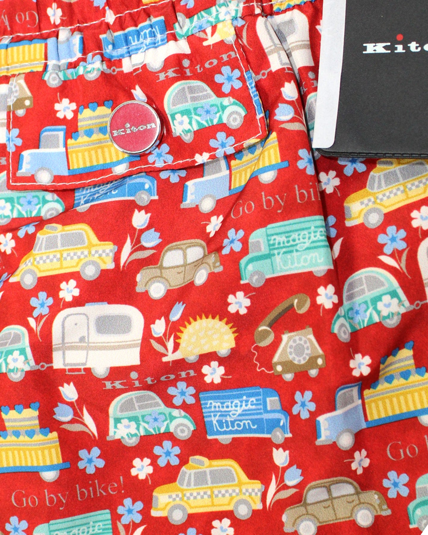 Kiton Swimwear Men Swim Shorts XL Red Automobile - Novelty