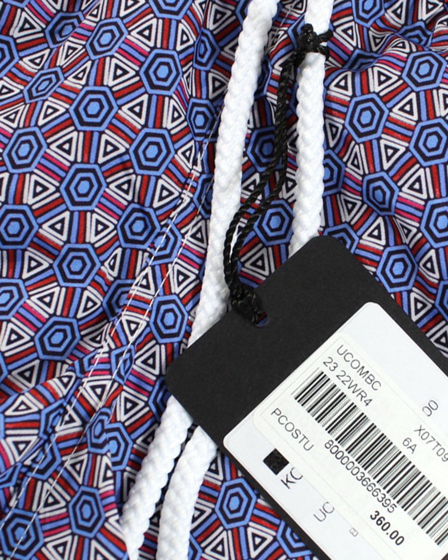 Kiton Youth Swim Shorts 6 Blue Maroon Geometric