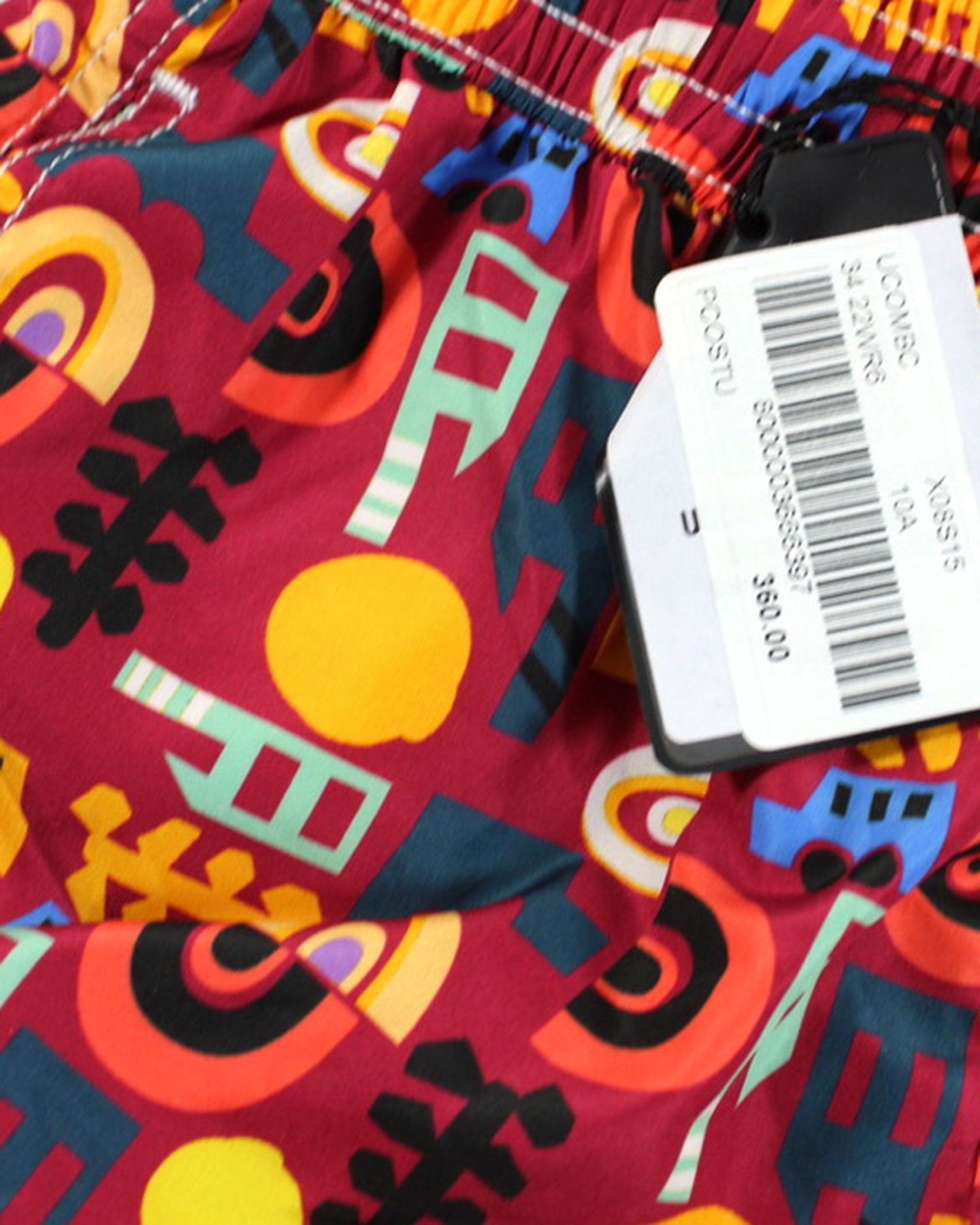 Kiton Youth Swim Shorts 10 Maroon Multi Colored Novelty