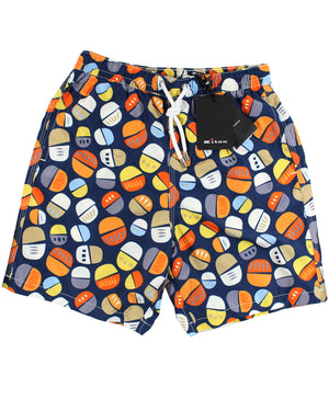 Kiton Youth Swim Shorts 10 Navy Multi Colored Novelty