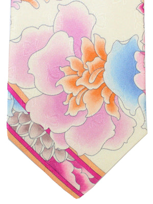 Leonard Paris Tie White Pink Floral Design - Spring / Summer 2020 Collection