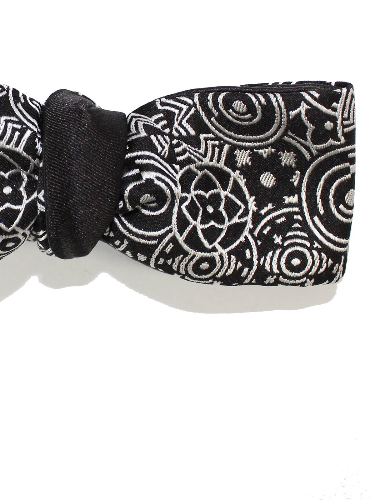 Le Noeud Papillon Skinny Bow Tie Black Silver Geometric SALE