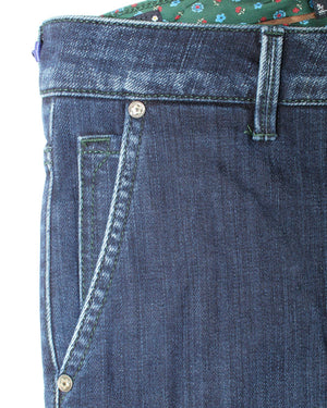 E. Marinella Jeans Dark Blue Slant Pocket Denim 32 Slim Fit SALE