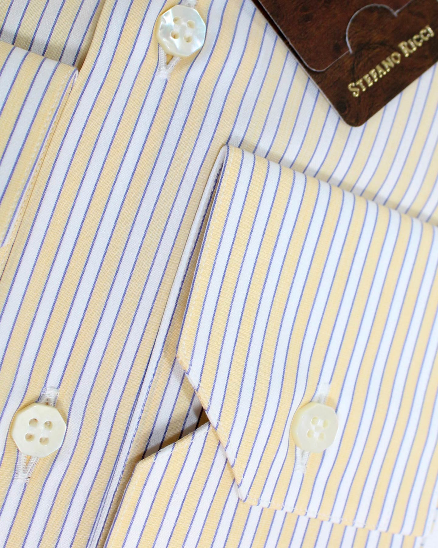 Stefano Ricci Dress Shirt White Orange Blue 