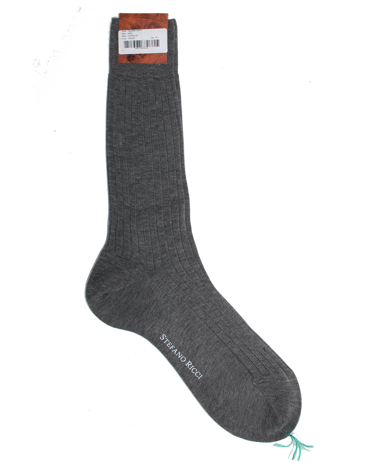 Stefano Ricci Socks Gray Ribbed - US 11/ EUR 44 Mid Calf Men Socks SALE