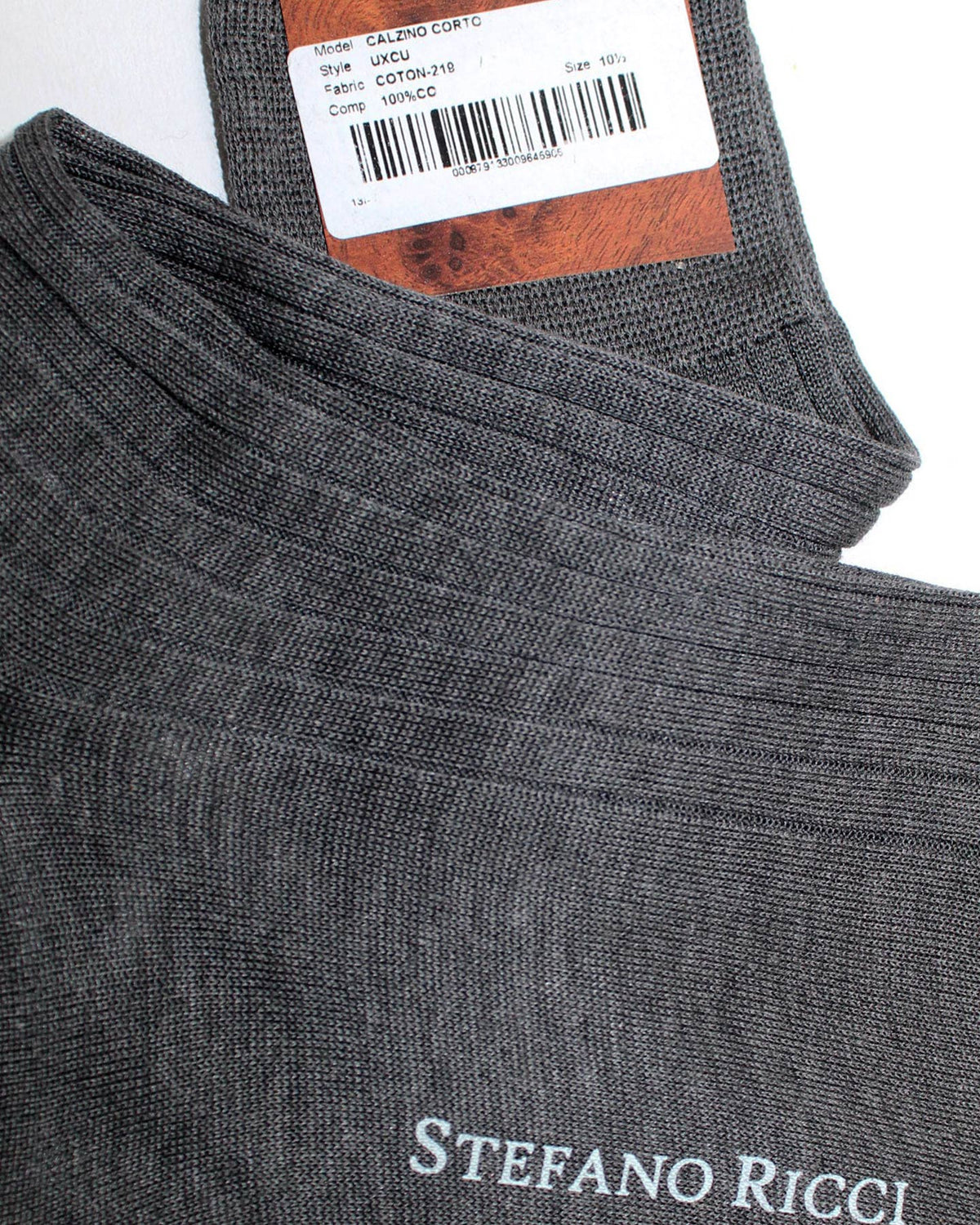 Stefano Ricci Socks Gray Ribbed - US 11/ EUR 44 Mid Calf Men Socks SALE