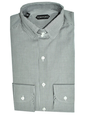 Tom Ford Dress Shirt White Black Stripes