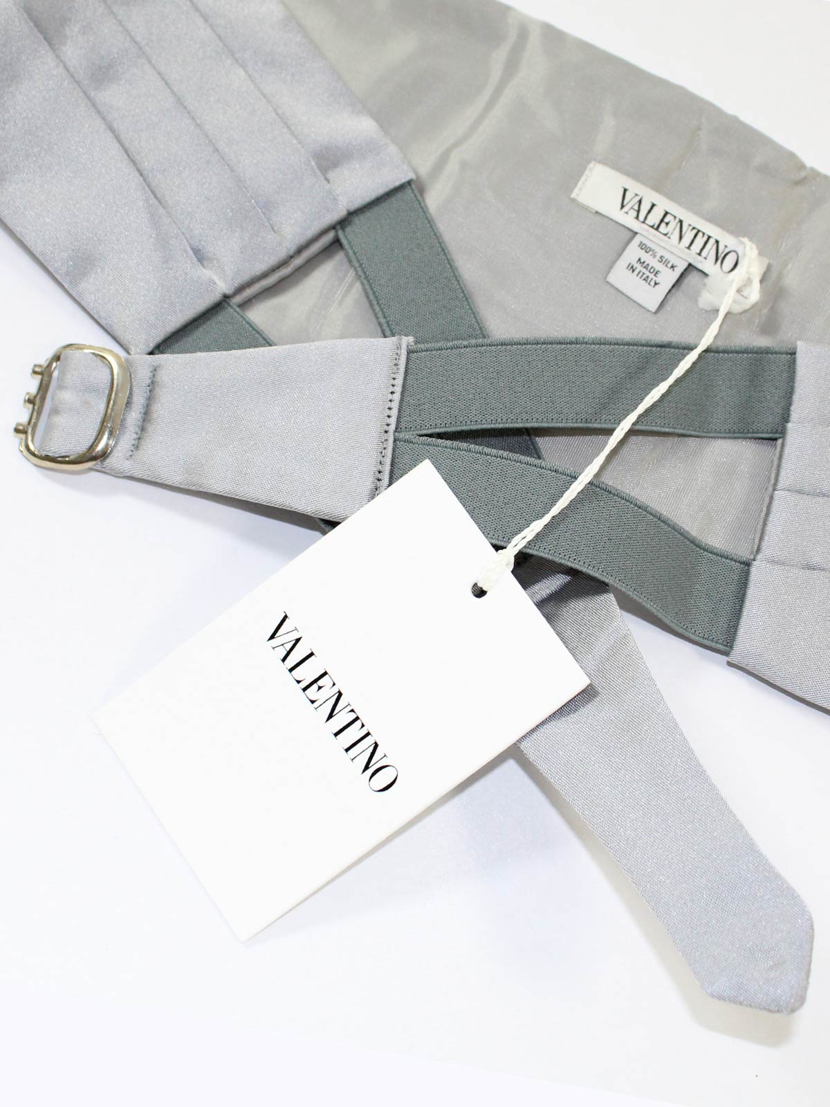 Valentino Silk Cummerbund Solid Gray BLACK FRIDAY SALE