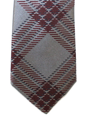 Valentino Skinny Tie - Gray Brown Glen check Design