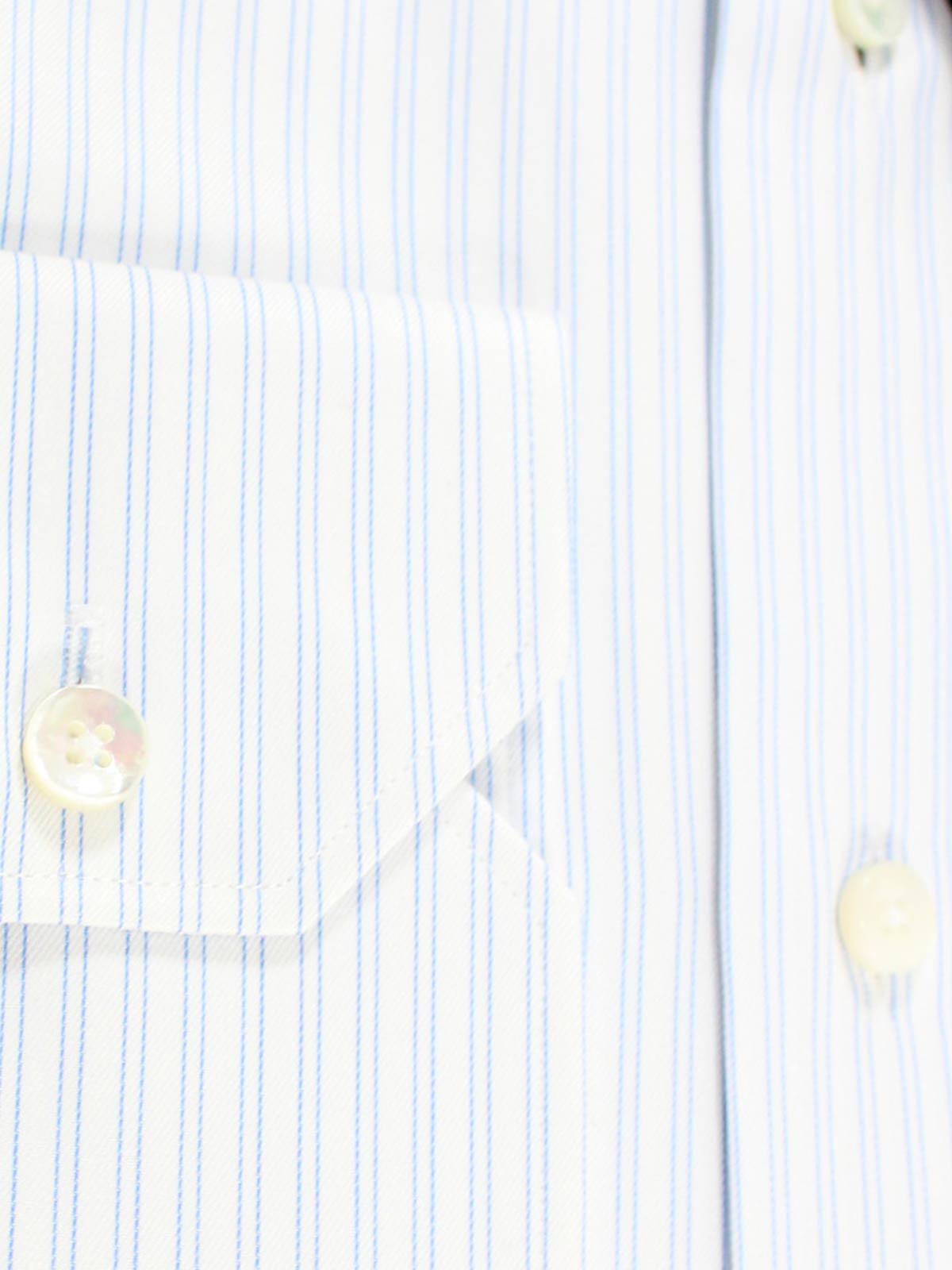 Ermenegildo Zegna Dress Shirt Trofeo - White Blue Stripes 