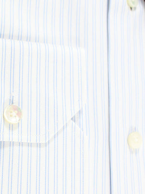 Ermenegildo Zegna Dress Shirt Trofeo - White Blue Stripes 38 - 15 SALE